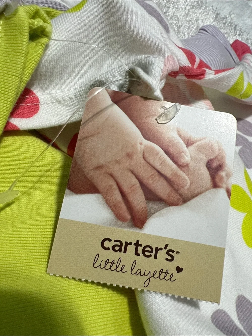Carter's Little Layette Infant 5 Pack 100% Cotton Short Sleeve Bodysuits 9MO NWT